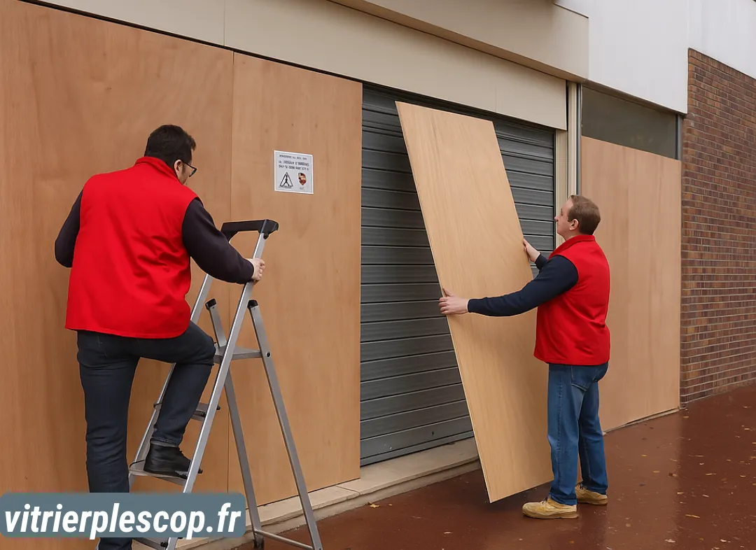 Mise en sécurité fermeture provisoire Plescop